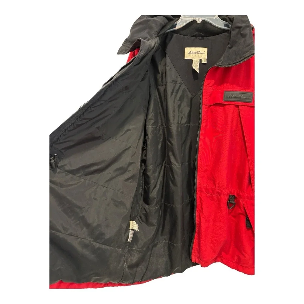Eddie Bauer Thinsulate Red Hooded Jacket XL Men Nylon Insulated Winter‎ Coat